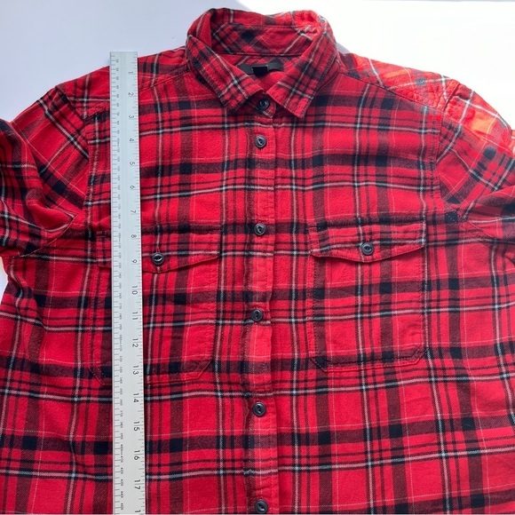 J. Crew Plaid Button Down  Top Shirt Blouse Western Boho Holiday Red Black Sz 6 - Picture 8 of 16